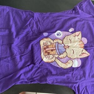 Purple cat t-shirt